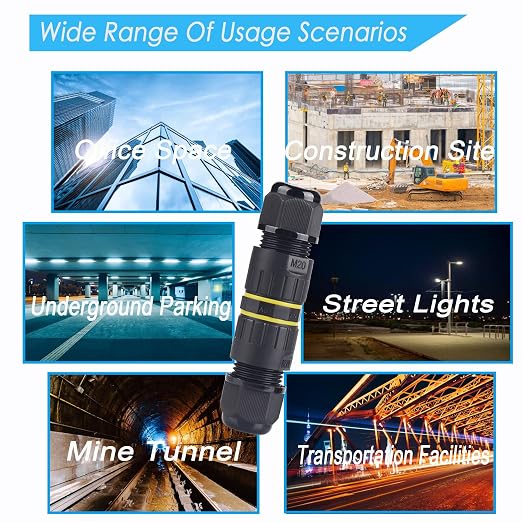 IP68 Waterproof Junction Box 4 Way 4pin Outdoor Cable Connector | 2 Pcs M20 - Image 2