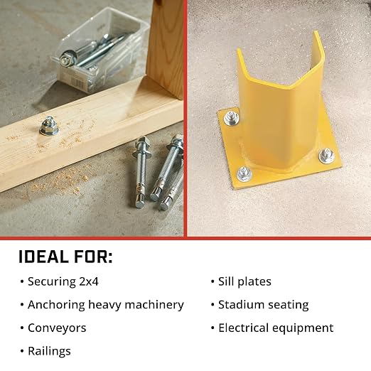 Red Head TruBolt 3/8 x 5 Wedge Concrete Anchors - Image 5