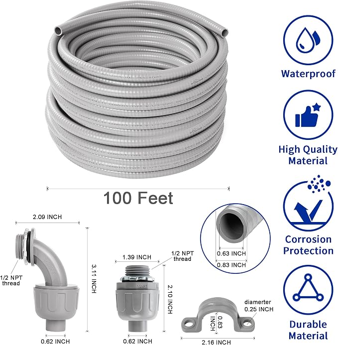 Yariwiz Flexible Electrical Conduit Liquid Tight PVC Conduit Kit - Image 2