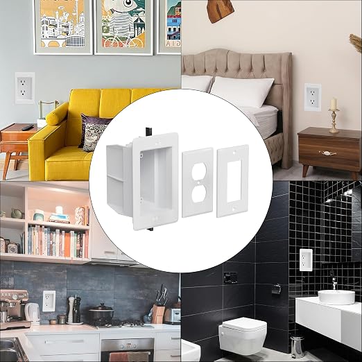 Recessed Outlet/Electrical Box Single Gang, DVFR1W-1 Recessed Receptacle Outlet - Image 7