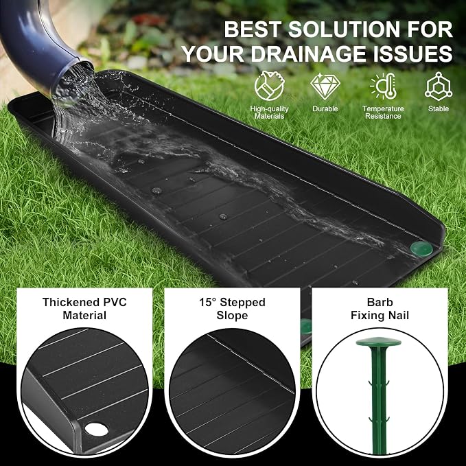 Creative.C 4 Pack Gutter Downspout Extensions, Rain Gutter Downspout Splash - Image 6