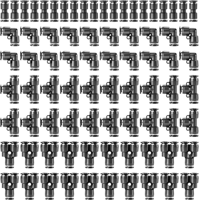 TAILONZ PNEUMATIC Black 1/4 Inch od Push to Connect Fittings Pneumatic Fittings - Image 8