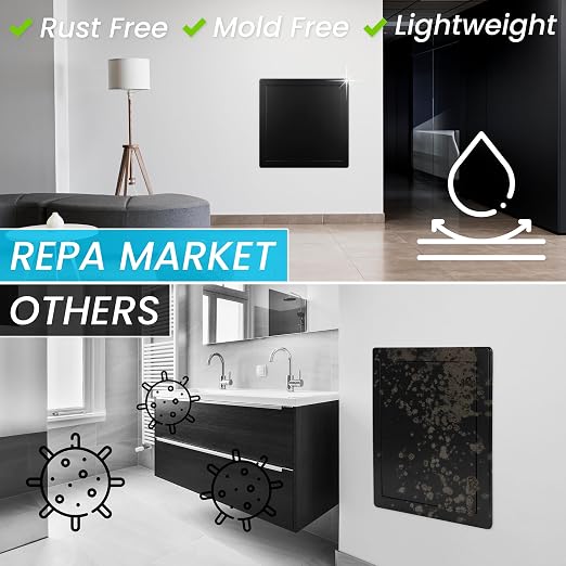 Repa Market 8 x10 Access Panel for Drywall and Ceiling – Black ABS Plastic Door - Image 5