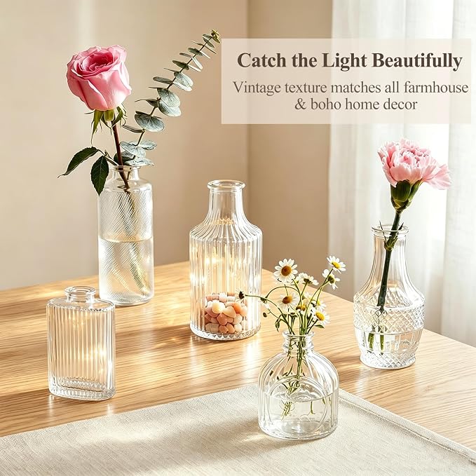 Clear Glass Bud Vase Set of 36 Pcs, Small Bud Vases in Bulk, Glass Crystal - Image 4