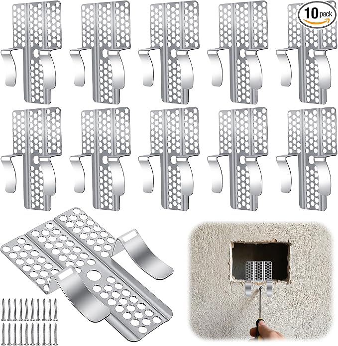 10 Pack 1/2 Inch Drywall Repair Clips, Wall Fastener Clips Stainless Steel | by Unknown