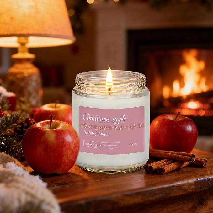 Scented Candles Gift Set for Women, Cinnamon Apple, Sage Cedarwood, Coconut - Image 5