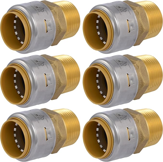 SharkBite Max Male Adapter, 1 in Push-to-Connect x 1 in MNPT, Brass Plumbing by SharkBite