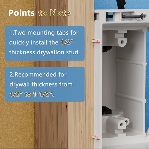 TVBU505-1 Recessed Outlet Box, Outlet Mounting Box - Image 6