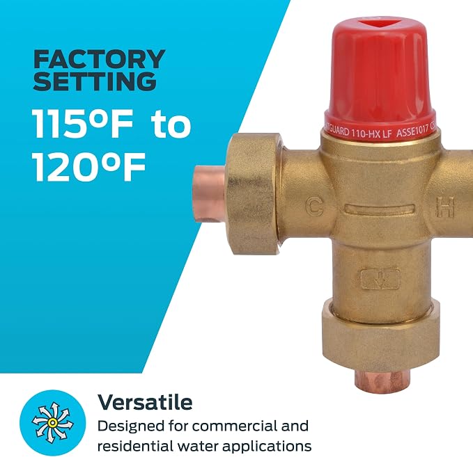 Cash Acme 1/2 Inch HG110-HX Thermostatic Mixing Valve - Image 3