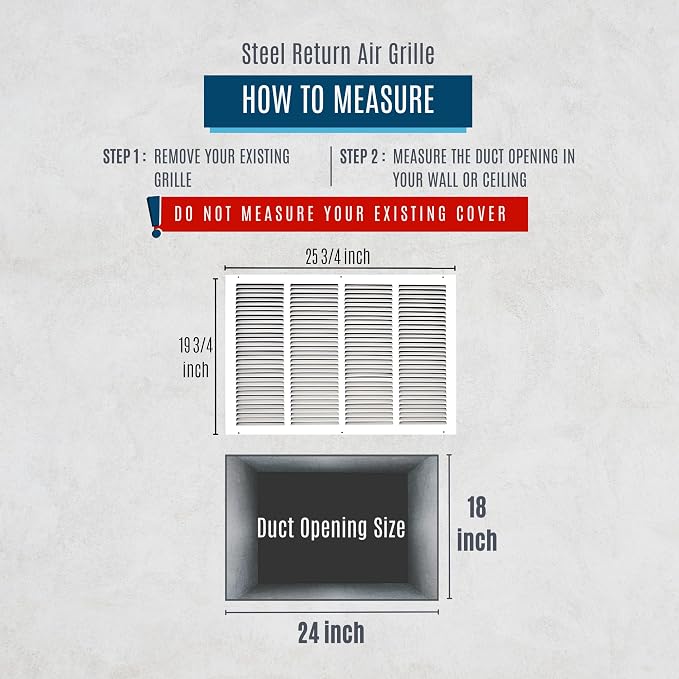 Fits 24x18 Duct Opening | Steel Return Air Grille by Handua | Vent Cover Grill - Image 3