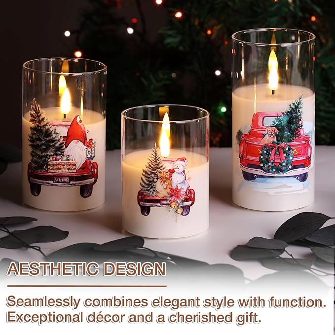 Christmas Glass Flameless Candles - Image 6