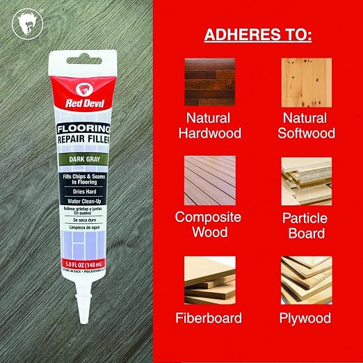 Red Devil 056055 Flooring Repair Filler, 5 oz., Dark Gray, 1 Pack - Image 4
