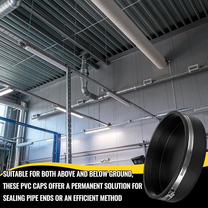 6 Pack 8 Inch Flexible PVC Pipe Cap - Image 5