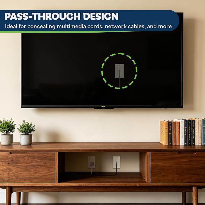 TOPGREENER 1-Gang Flexible Rubber Cable Pass-Through Wall Plate - Image 4