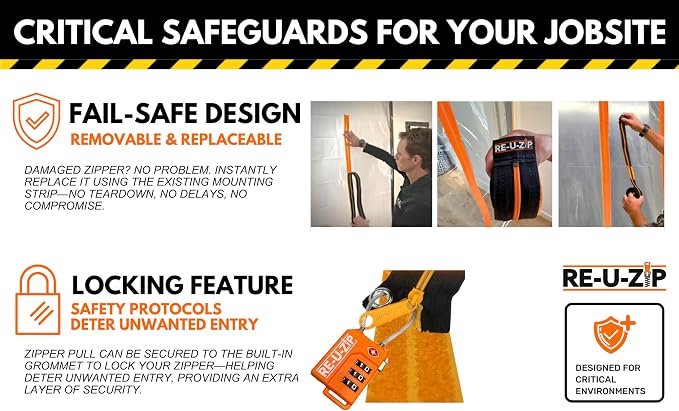 RE-U-ZIP Reusable Dust Barrier Zipper, Fail-Safe™, Replaceable & Lockable - Image 6