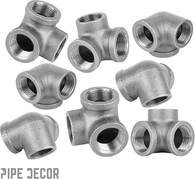 1/2" Side Outlet Elbow Fitting, PIPE DECOR Black Malleable Iron Fittings Fit - Image 8