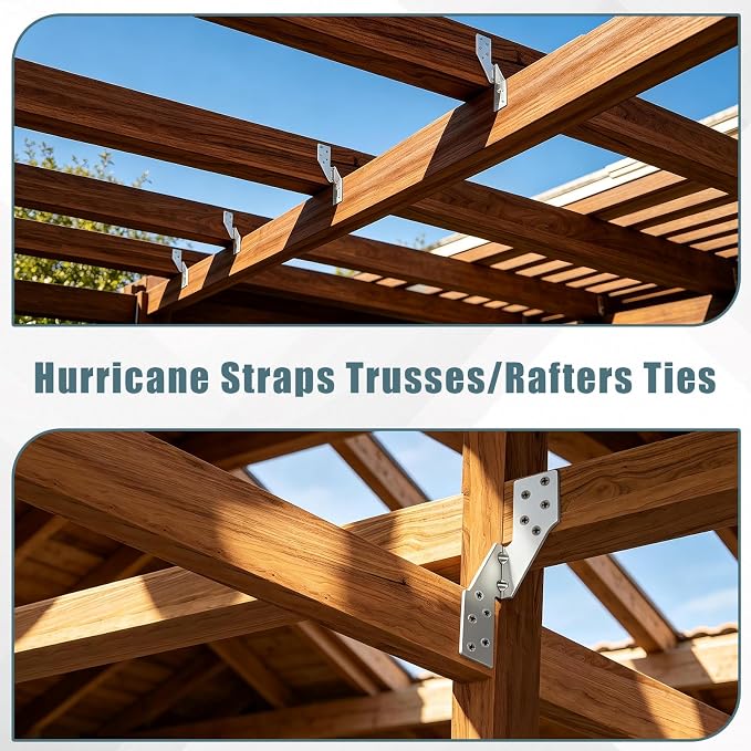 120 Pcs Right Size Galvanized Steel Hurricane Straps Tie Brackets| | Wind & - Image 7