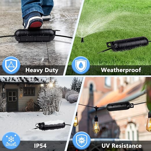 Outdoor Extension Cord Cover, IP54 4PK Small Weatherproof Extension Cord | - Image 8