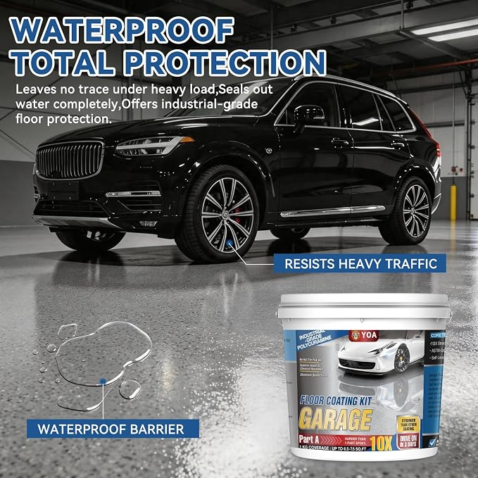 YOA Epoxy Colored Sand Self Leveling Floor Paint, Two-Part Resin Kit, Low VOC - Image 3