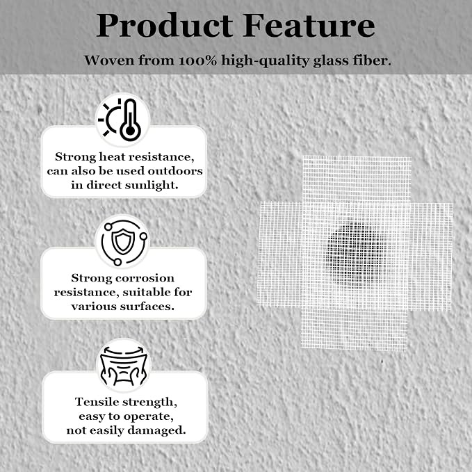 Drywall Mesh Tape, 6IN X 90FT 100% Fiberglass 8 Mesh Self Adhesive | Drywall - Image 4