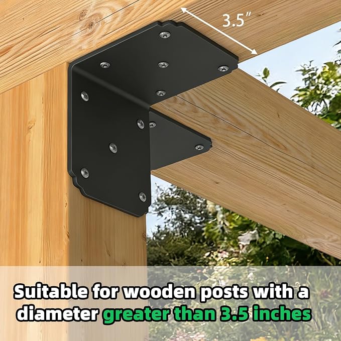 4 PCS 4x4x3.5 L Right Angle Bracket, Heavy Duty Corner Brace | - Image 6