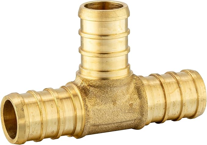 EFIELD 1/2" Pex Brass Crimp Barb Fittings Combo | 10 Pieces each: Tee, Elbow - Image 3