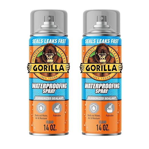 Gorilla Waterproofing Spray, 14 oz, Flexible Sealant | Rubberized Formula by Gorilla