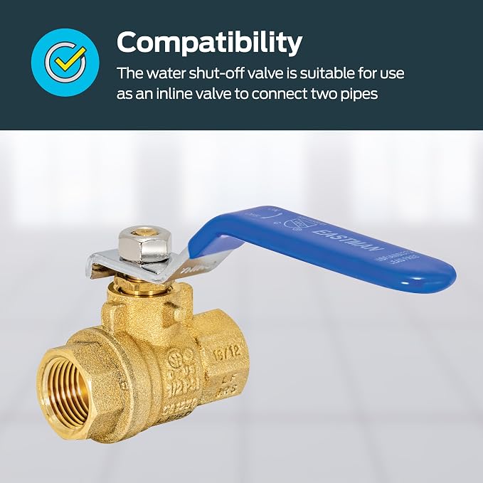 Eastman 3/8 Inch IPS Heavy Duty Full Port Ball Valve, Brass Plumbing Fitting - Image 3