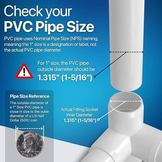 1” 4-Way Tee Furniture Grade PVC Fitting in White, Made in USA, UV-Resistant - Image 5