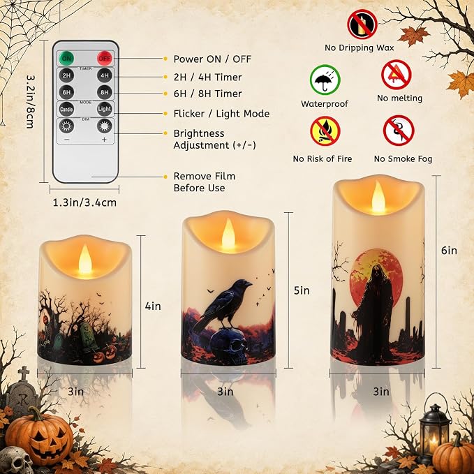 Artmarry Flameless Candles 4" 5" 6" Outdoor Indoor Pillars Battery Operated - Image 5