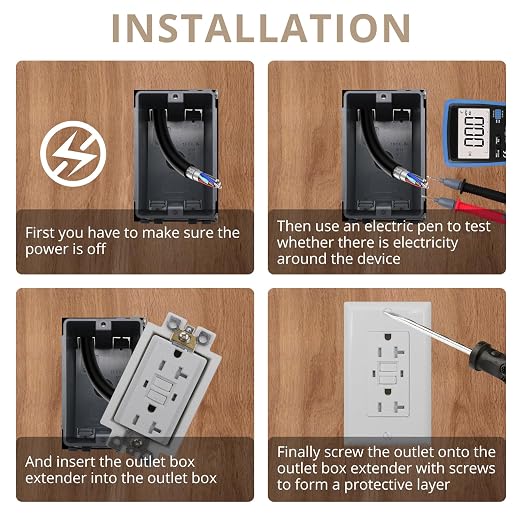 4-Gang BE4 Non-Metallic Electrical Power Outlet Box Extender, 12 Pack | ETL - Image 4
