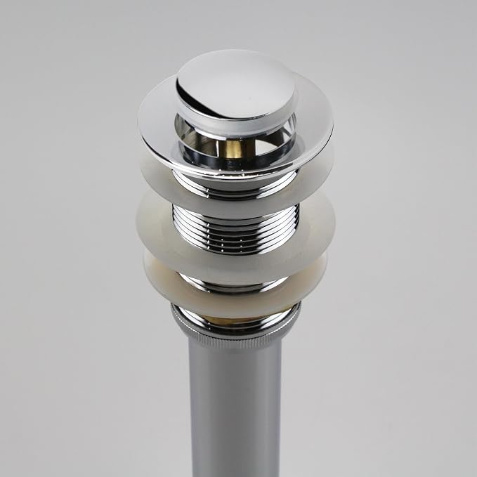 Bathroom Sink Pop Up Drain Without Overflow, Small Cap, Polished Chrome - Image 2