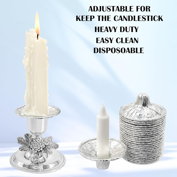 The Dreidel Company Extra Heavy Disposable Candle Holders, 100 Pack - Image 2