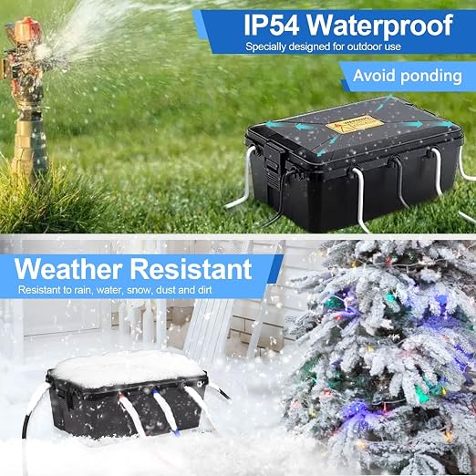 Outdoor Extension Cord Cover, IP54 4PK Small Weatherproof Extension Cord | - Image 3