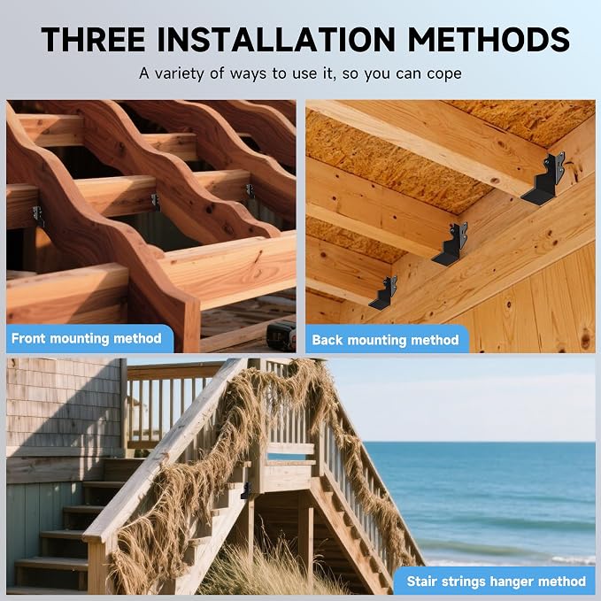 Black 2X4 Joist Hanger Heavy Duty 14 Gauge LU24 Black Face Mount Joist Hangers - Image 7