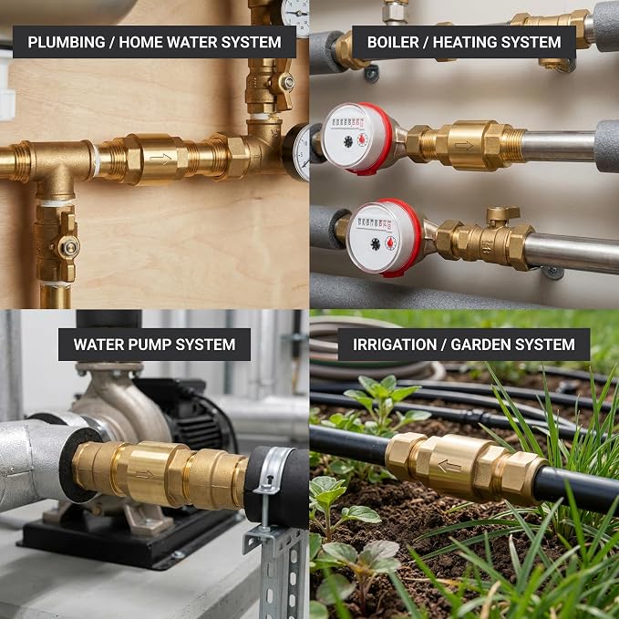 One Way Check Valve 1/2" Female Backflow Preventer, Check Valve - Image 8