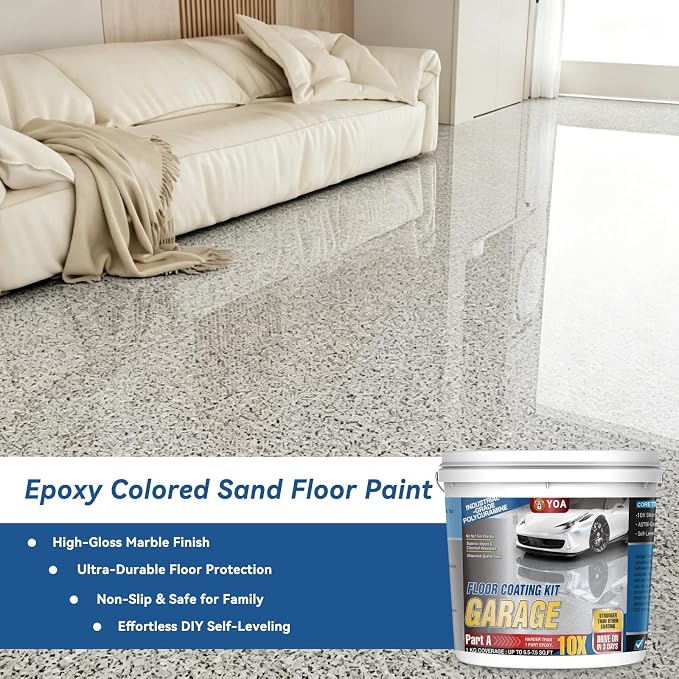 YOA Epoxy Colored Sand Floor Paint Kit | 100% Solids Content - Image 6