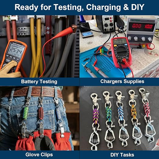 Heavy-Duty 25A Heavy Duty Alligator Clips 10 Pack | BU-24APN Battery Test Clamps - Image 8