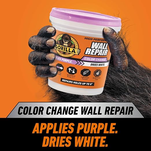 Gorilla High Performance Wall Repair, 16 oz Tub, Color Change Formula | Applies - Image 2