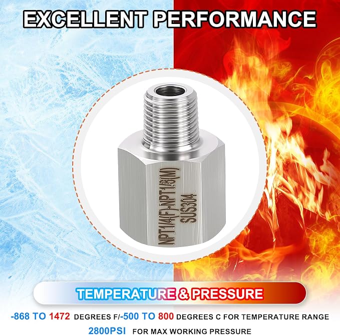 1 Pack 304 Stainless Steel FeMale to Male Adapter, 1/4" FeMale NPT x 1/8" Male - Image 7