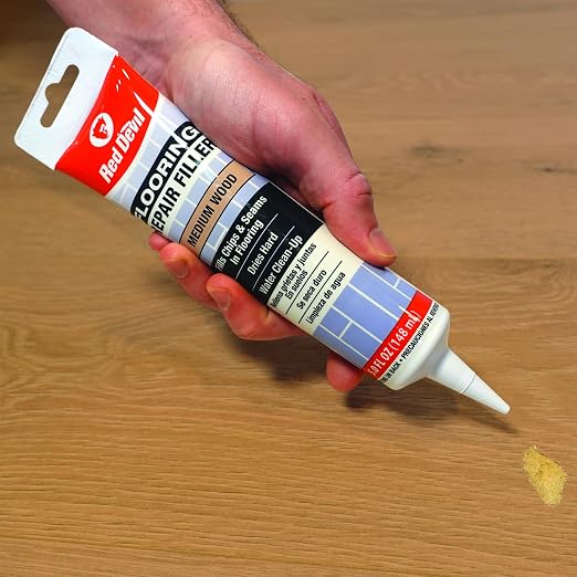 Red Devil 056025 Flooring Repair Filler, 5 oz., Medium Wood, 1 Pack - Image 5