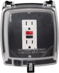 Intermatic WP1050 4-3/4" Deep Weatherproof Outlet Cover – Clear, GFCI & Round by Intermatic