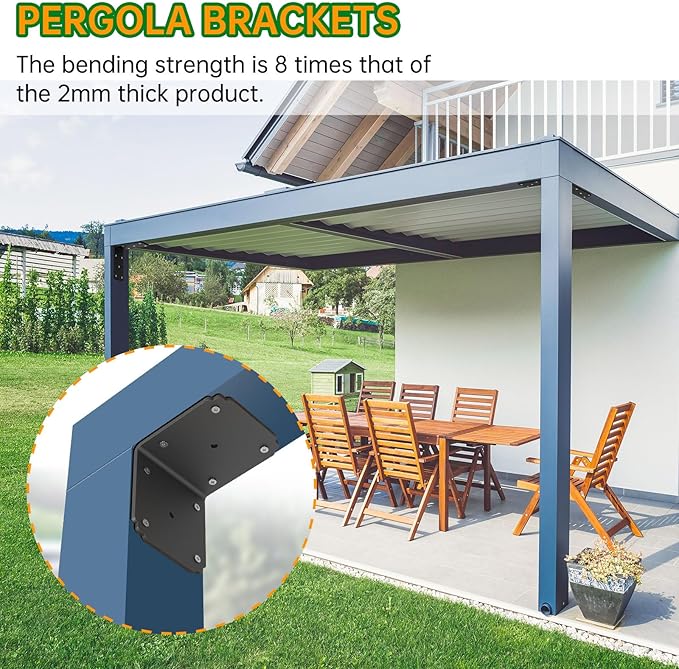 6x6x5 L Brackets Heavy Duty for Pergola, | Angle Bracket Metal Corner Brace For - Image 5