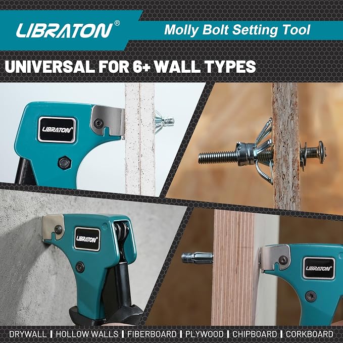 LIBRATON Molly Bolts for Drywall & Plaster Wall, Heavy Duty Hollow Wall Metal - Image 6