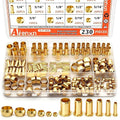 230PCS 6 Sizes Brass Compression Fittings Assortment kit- 1/2", 1/8" Insert by Aienxn