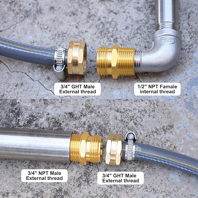Garden Hose Connectors, 3/4" GHT Male & 3/4" NPT Male Adapter - Image 5