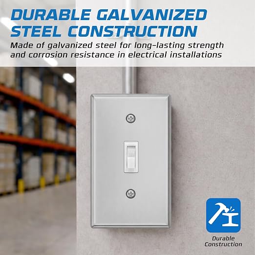 4 Pack - 4x2 Single Gang Rectangle Toggle Switch Outlet Cover, Fire Rated | - Image 3