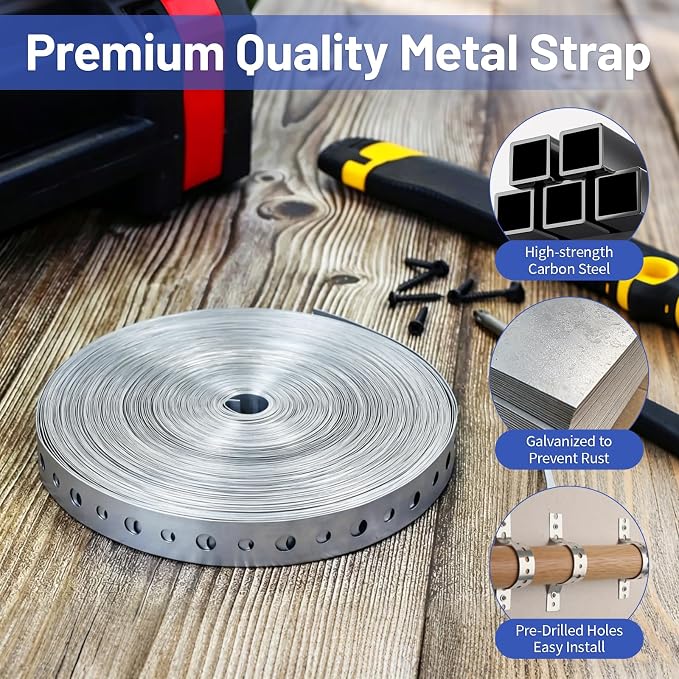 Galvanized Metal Pipe Strap 3/4-Inch x 50-Feet 24-Gauge, Metal Strapping - Image 3