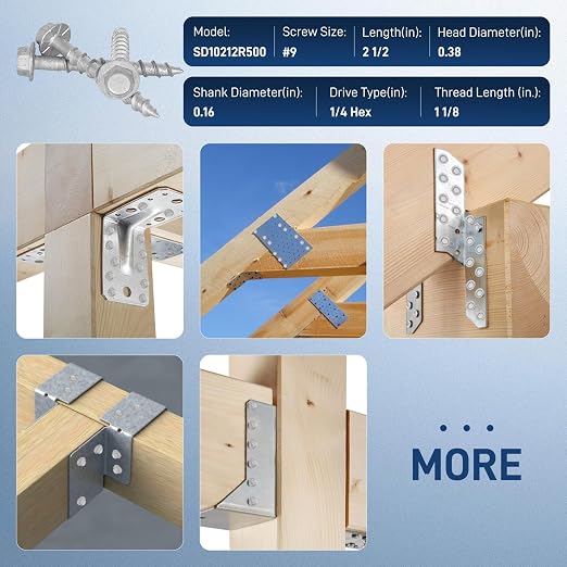 Mech.Galv.#9 x 1-1/2" Joist Hanger Screws-100 Qty, 9112R100 Hurricane Screws | - Image 6
