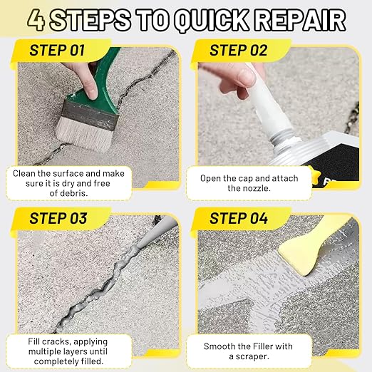 Concrete Crack Filler, 4.5LB Waterproof Self Leveling Cement Crack Filler | - Image 5
